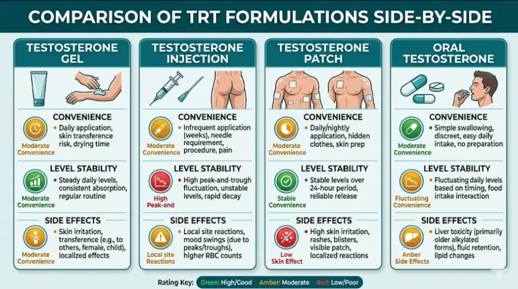 COMPARISON OF TRT FORMULATION