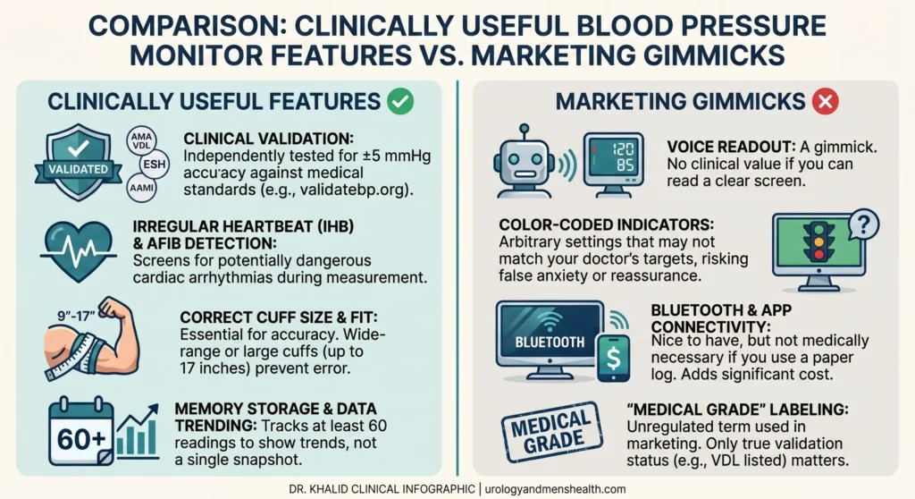 comparison_actual bp monitor vs market gimmics