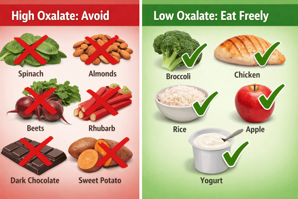 List highlighting the highest oxalate foods to avoid for kidney stone formers