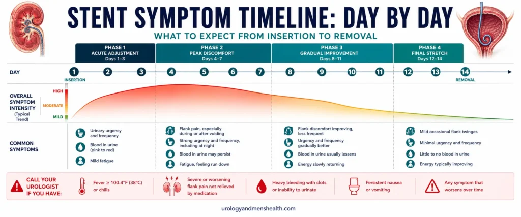 Kidney Stone Stent Pain: What Nobody Warns You About 3 Day-by-day timeline of kidney stone stent symptoms from insertion to removal