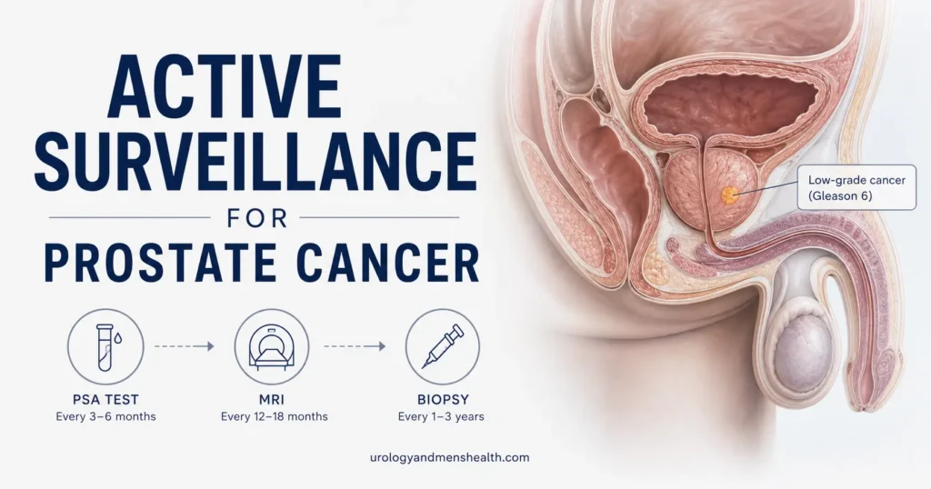 Active surveillance for prostate cancer monitoring schedule with PSA, MRI, and biopsy