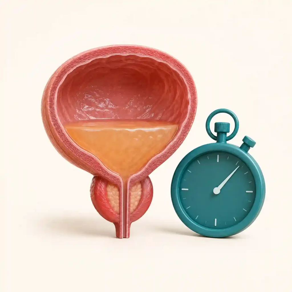 Overactive bladder symptom score — male bladder anatomy illustration